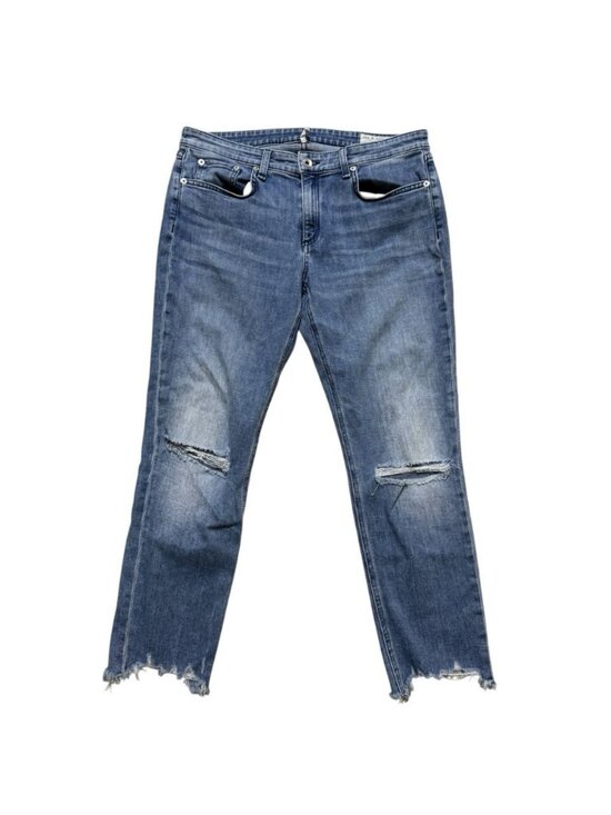 rag & bone Denim - Rag & Bone Distressed Cropped Jeans Raw Hem Skinny Denim Size 29